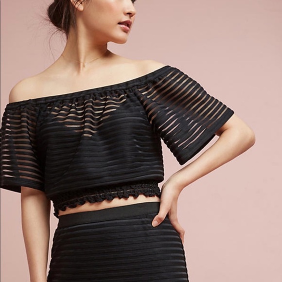 Tracy Reese Savannah Crop Top Black SZ XSP NWOT - Picture 1 of 9